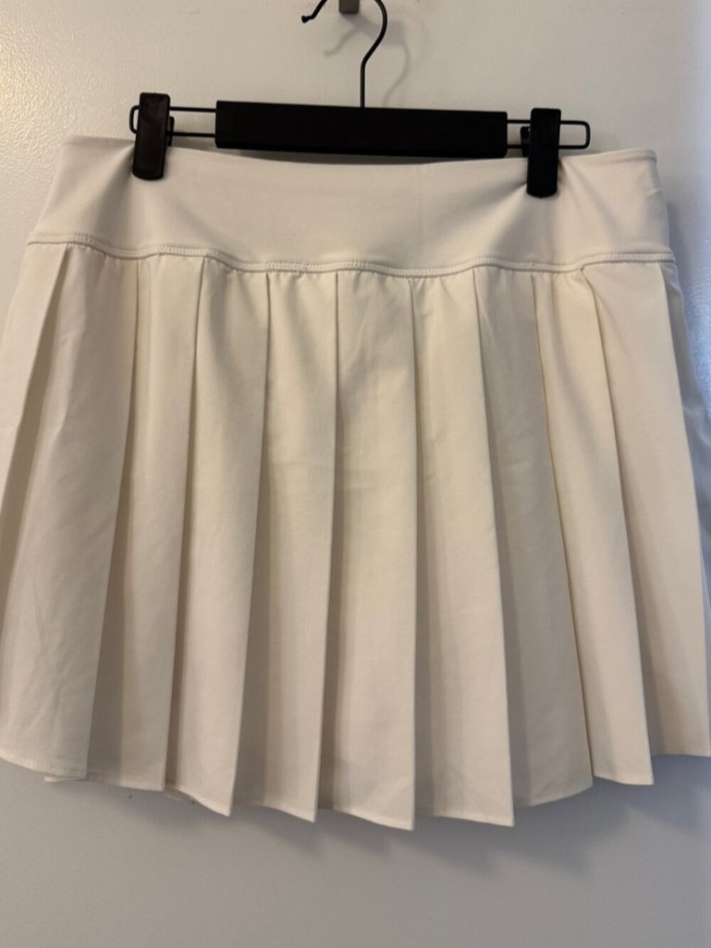 White Pleated Skater Skirt
